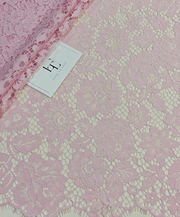 Salmon color flower lace fabric online shop delivery