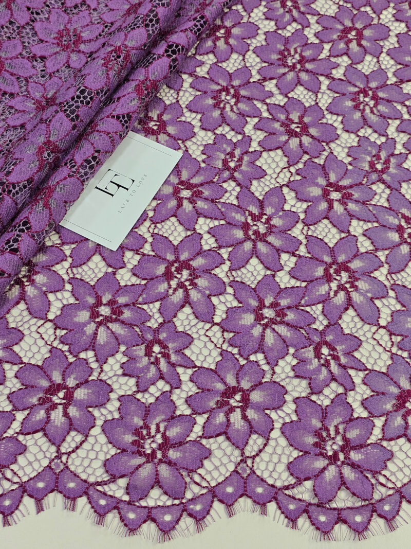 Heavy purple lace fabric