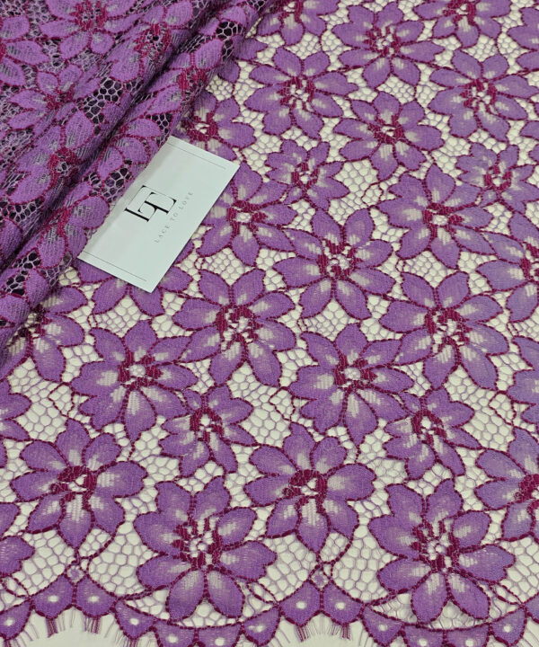 Heavy purple lace fabric