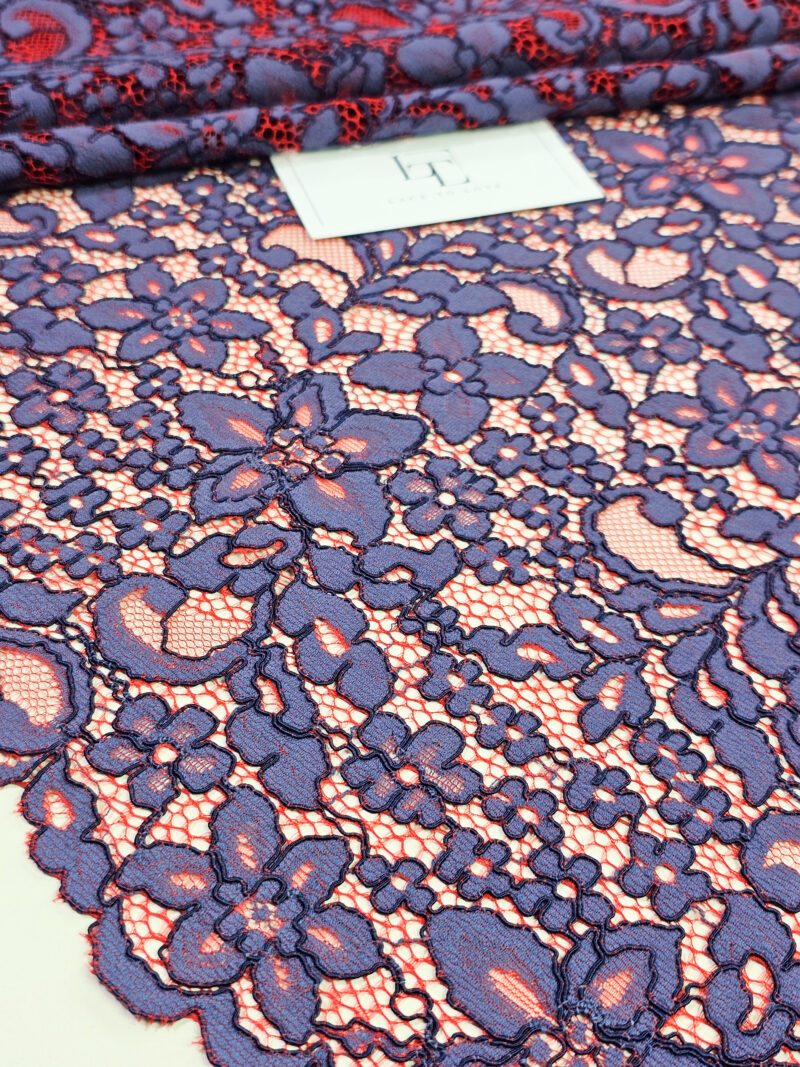 Purple alencon bridal lace french fabric europe