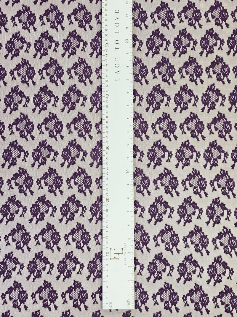 Purple lace fabric sold by the meter online shop