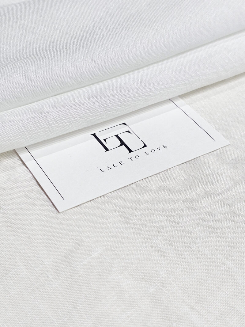 White linen fabric by the meter for clothing