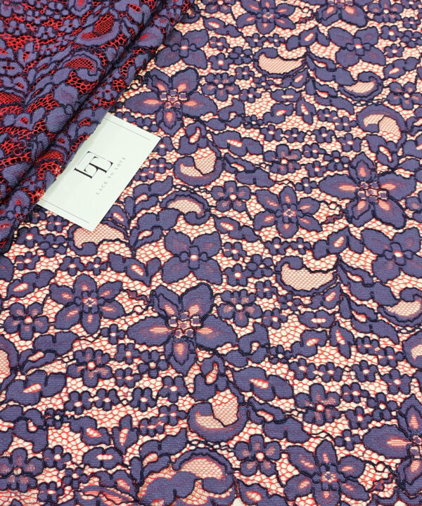 Scalloped violet lilac lace cloth sold by the yard