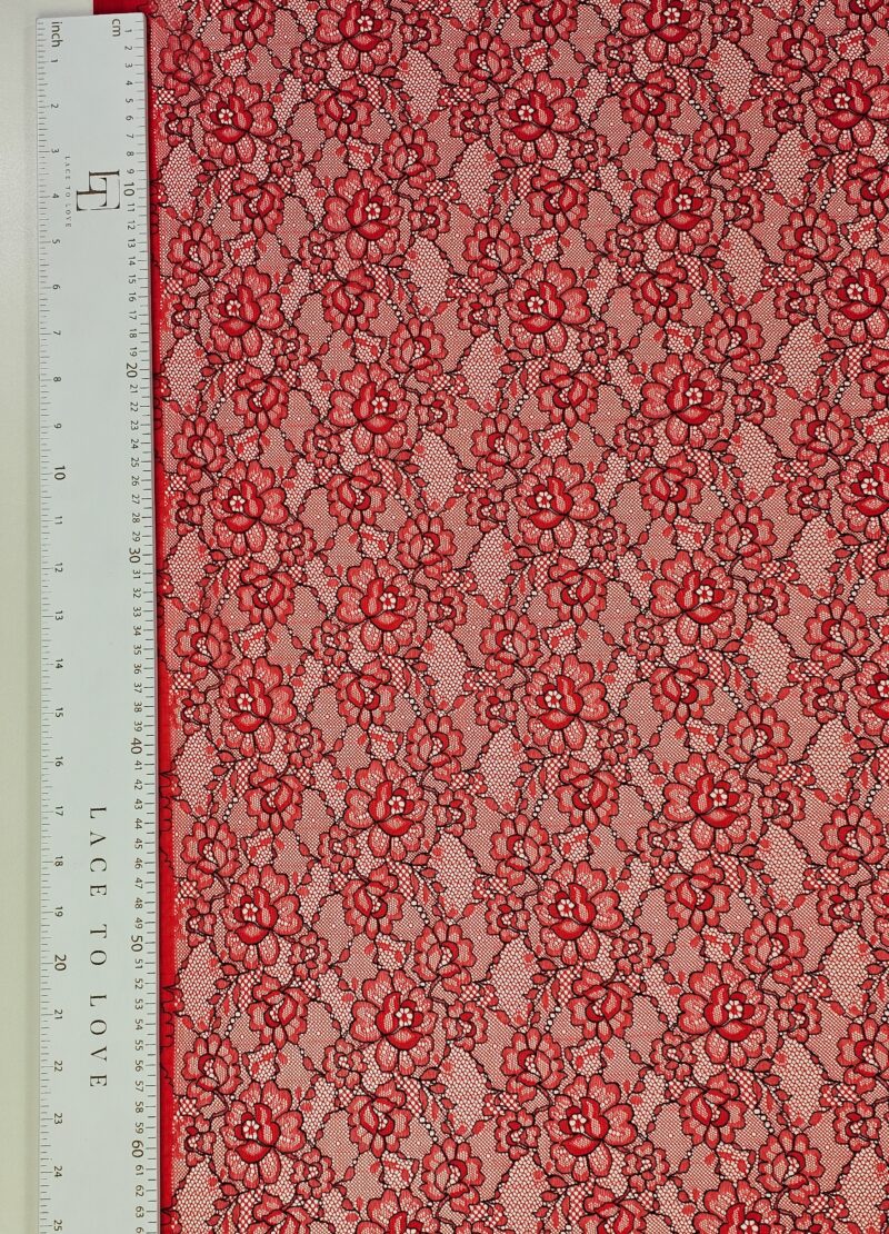 Red wedding lace fabric sold by the meter online shop