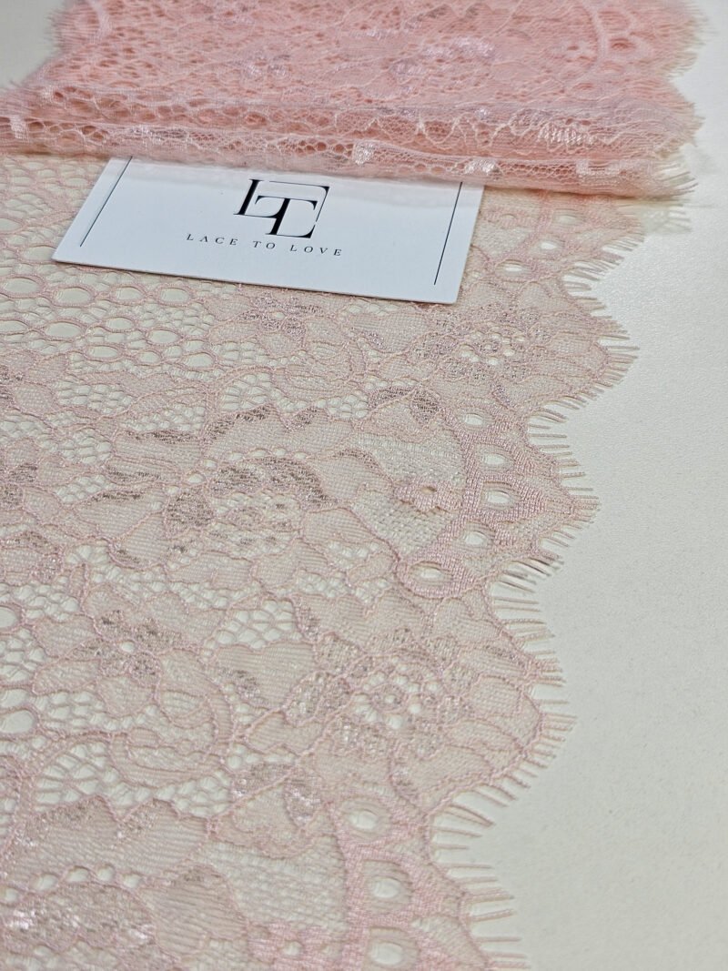 Pink lace edging sold by the meter online shop