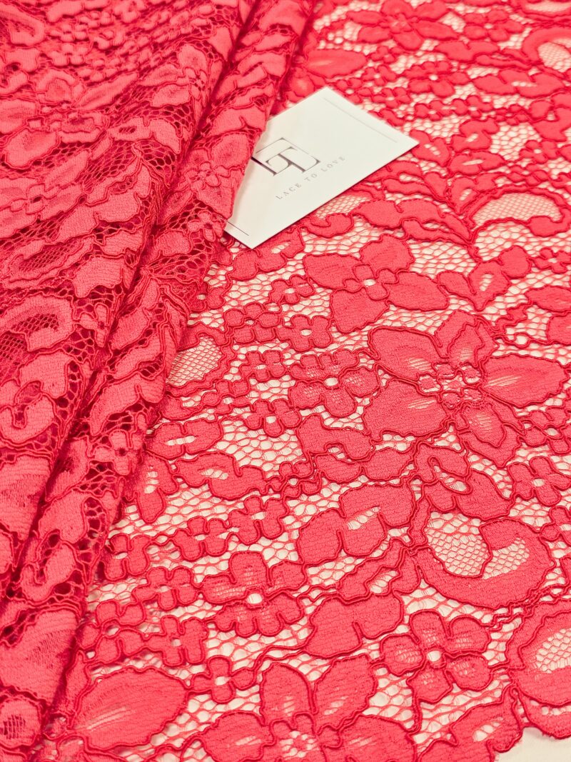 Red dance costume spanish fabric lace cloth