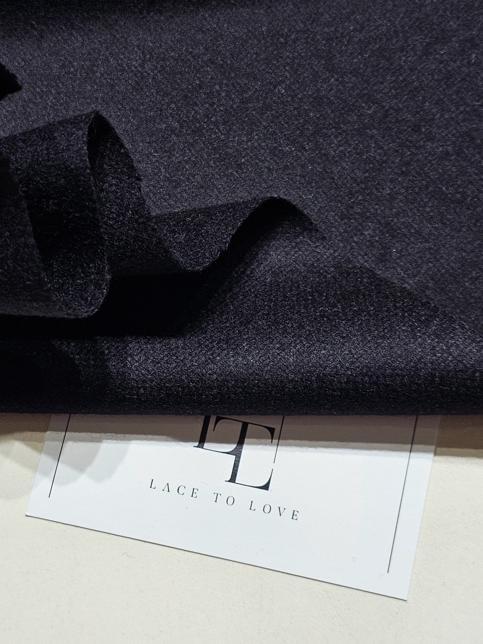 Black pure merino wool fabric
