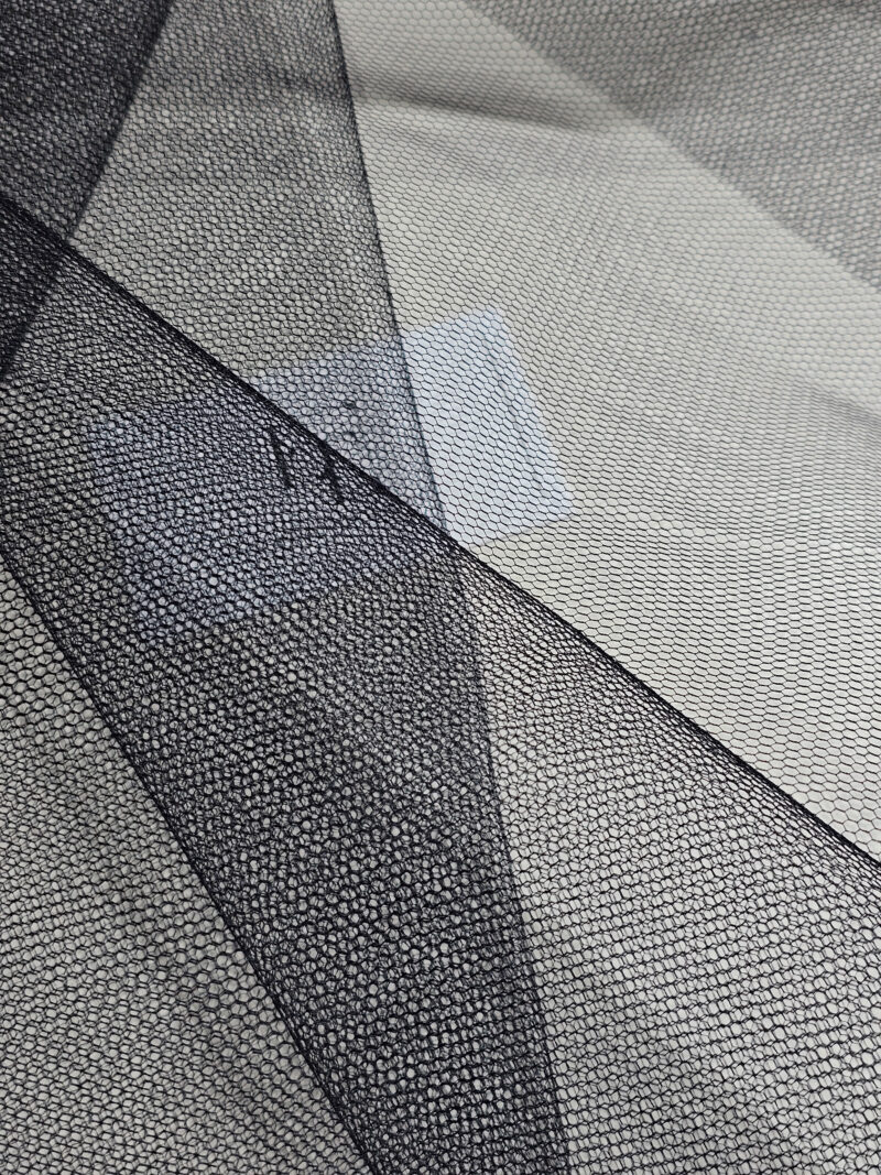 Black stiff luxury tulle fabric