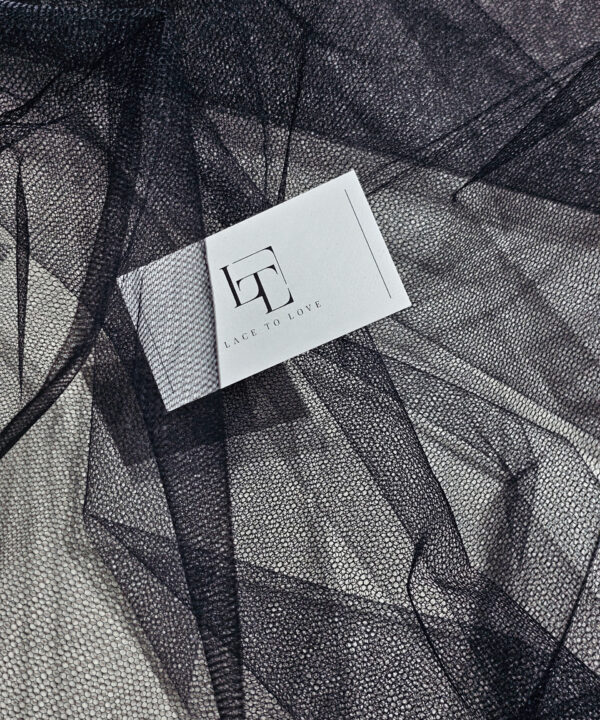 Black stiff well draping garment tulle fabric