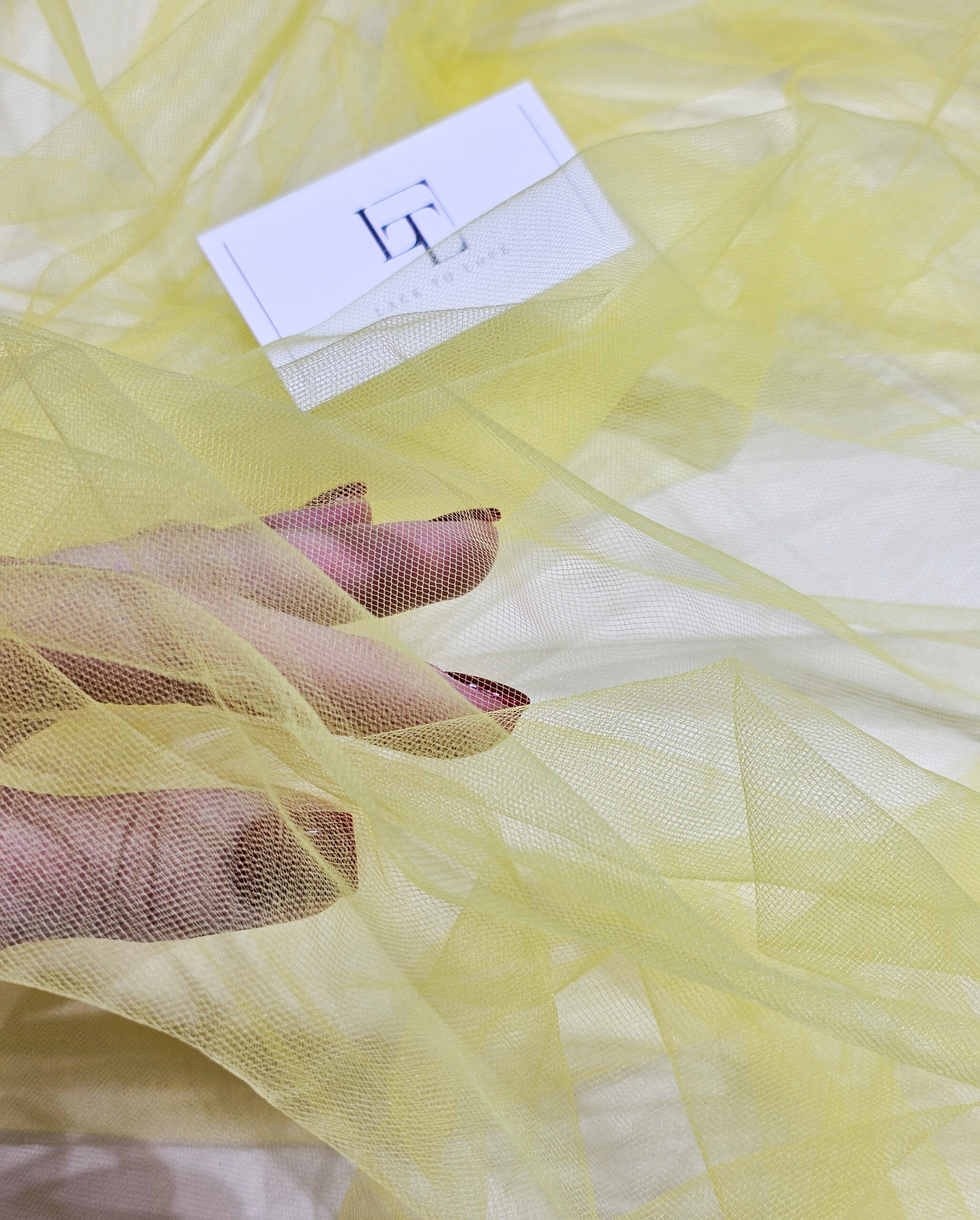 Yellow delicate luxury tulle fabric