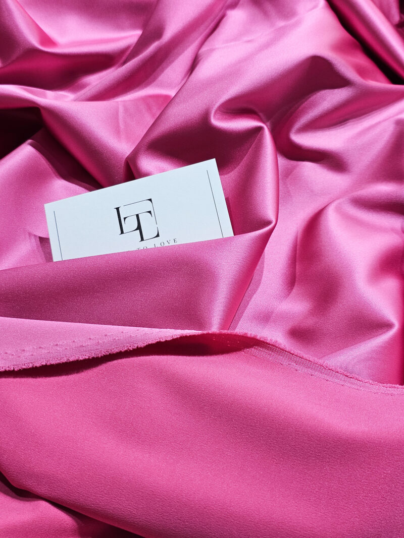 Fuchsia elastic bridal satin fabric