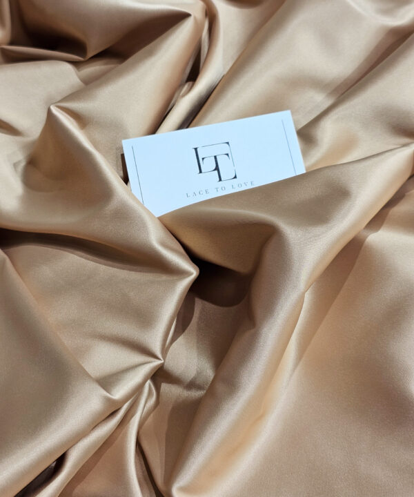 Gold stretch wedding satin fabric