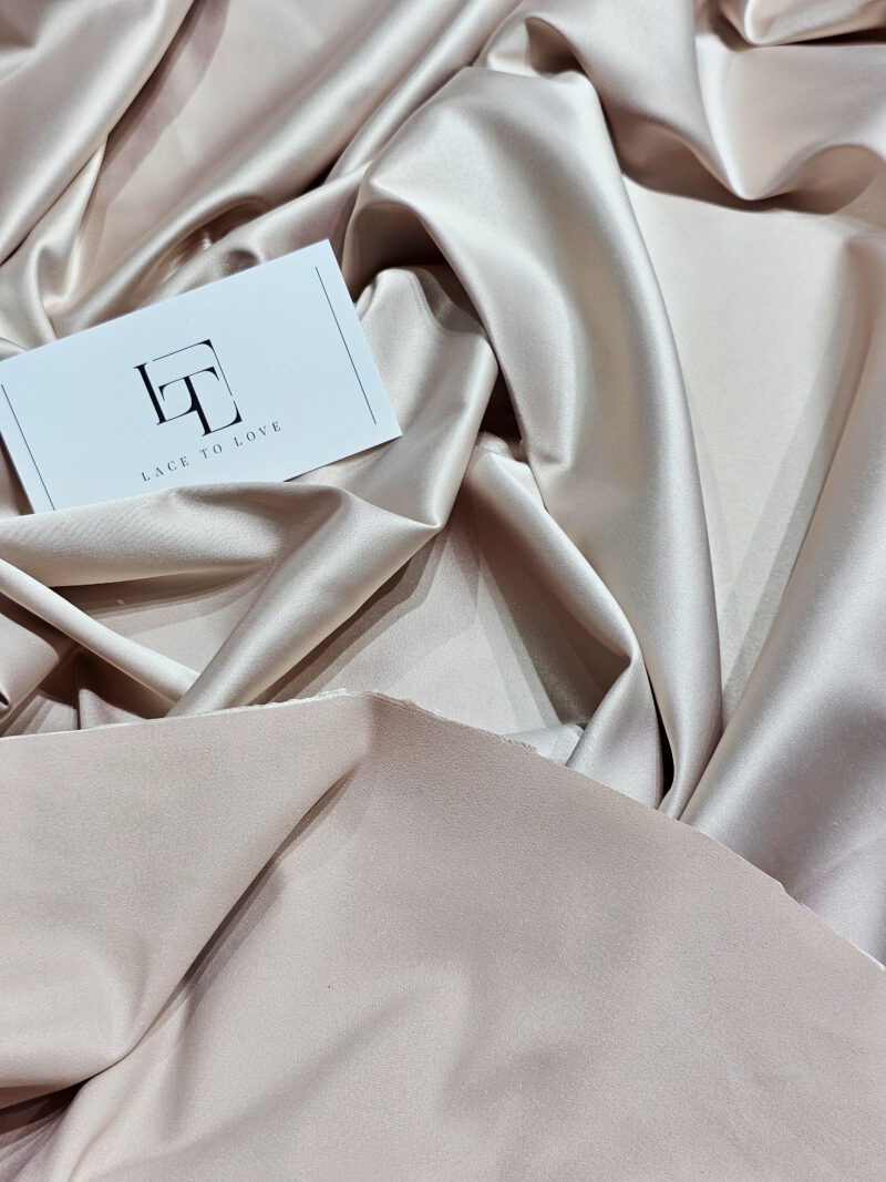 Skin color elastic bridal satin fabric