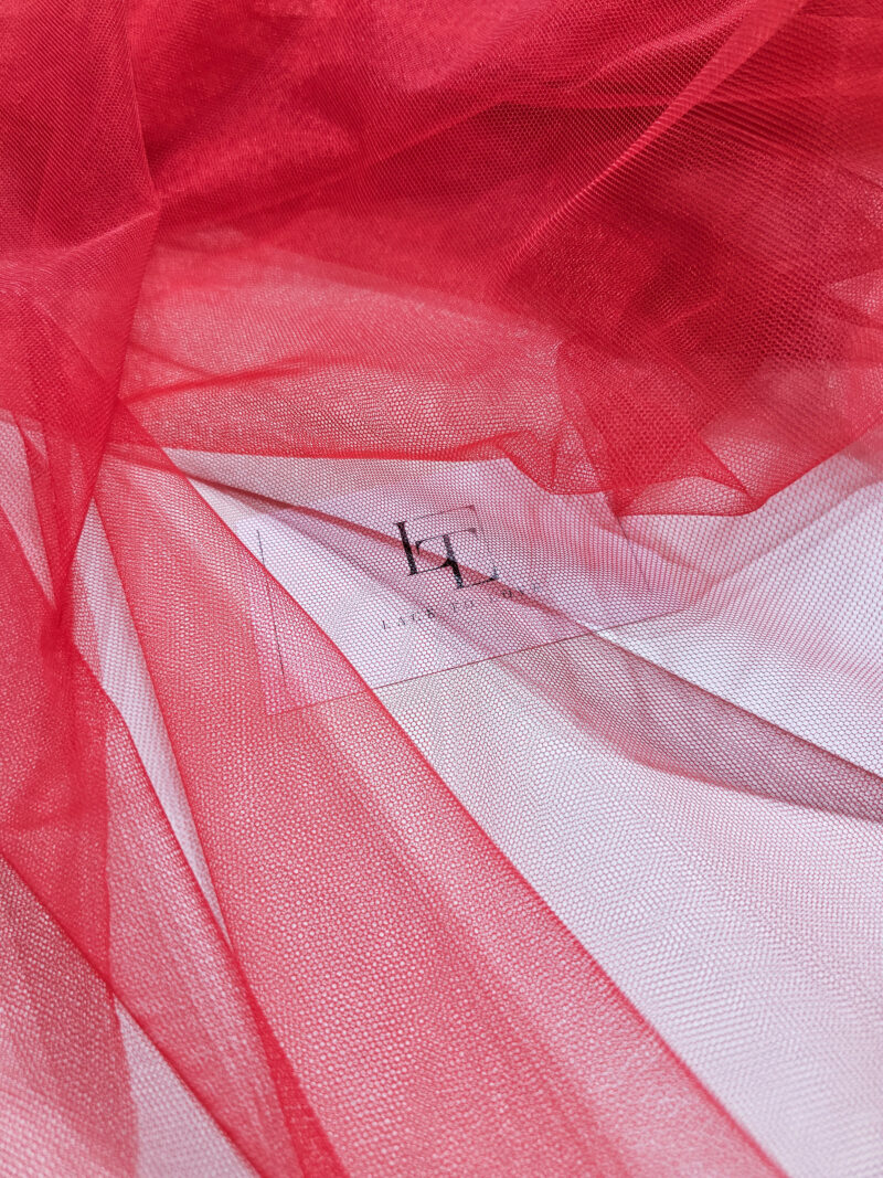 Red delicate luxury tulle fabric