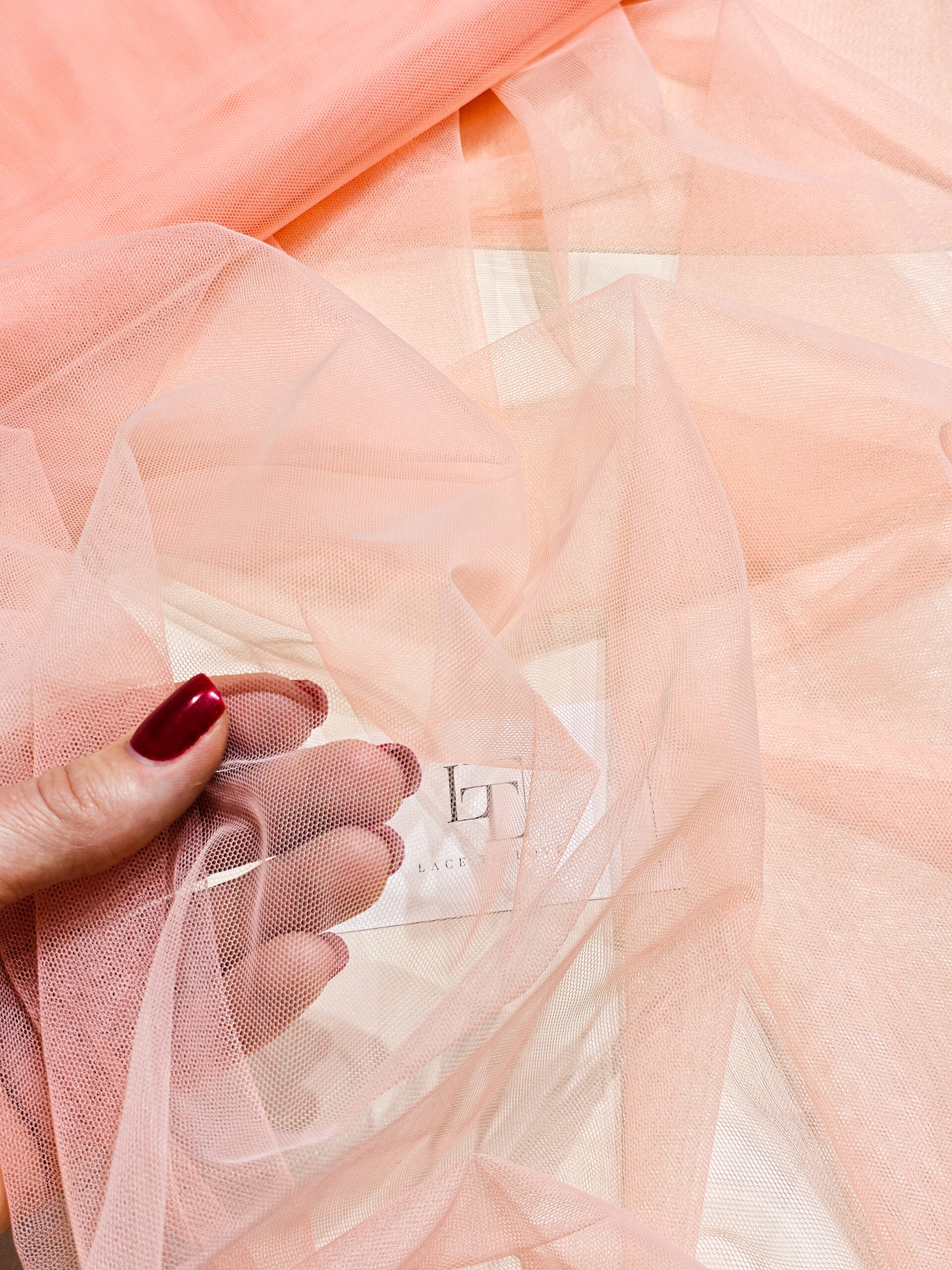 Salmon pink bridal tulle fabric online shop