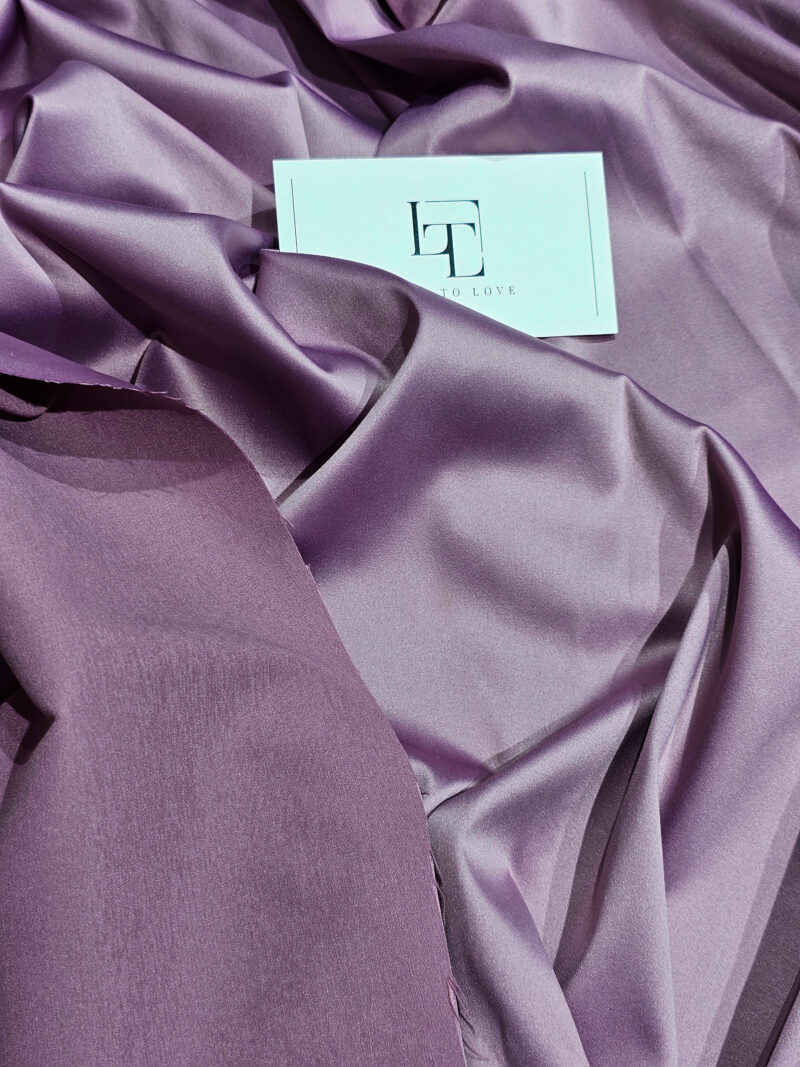 Purple elastic stretch satin fabric