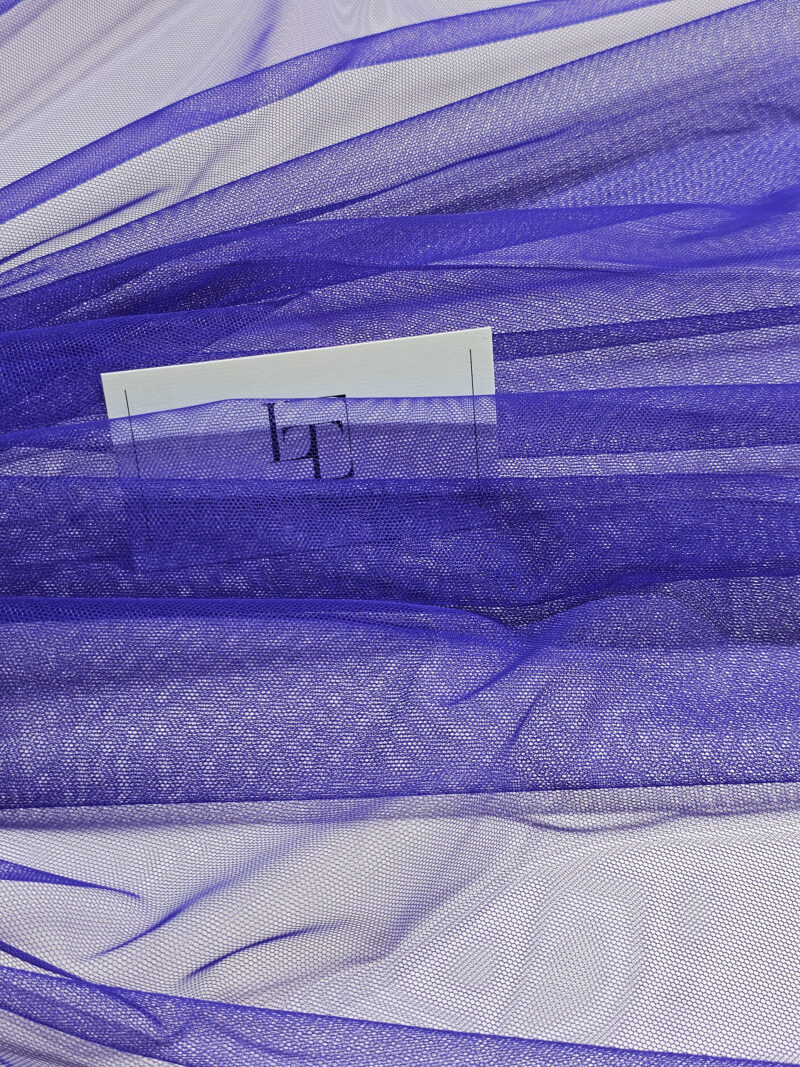 Blue polyester lightweight tulle fabric