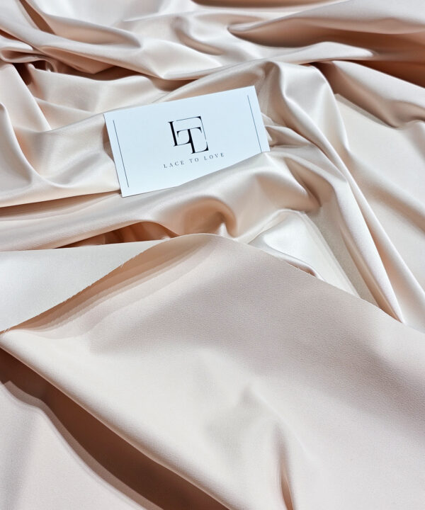 Pale pink stretch wedding satin fabric