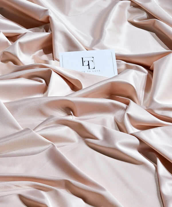 Dusty pink elastic bridal satin fabric