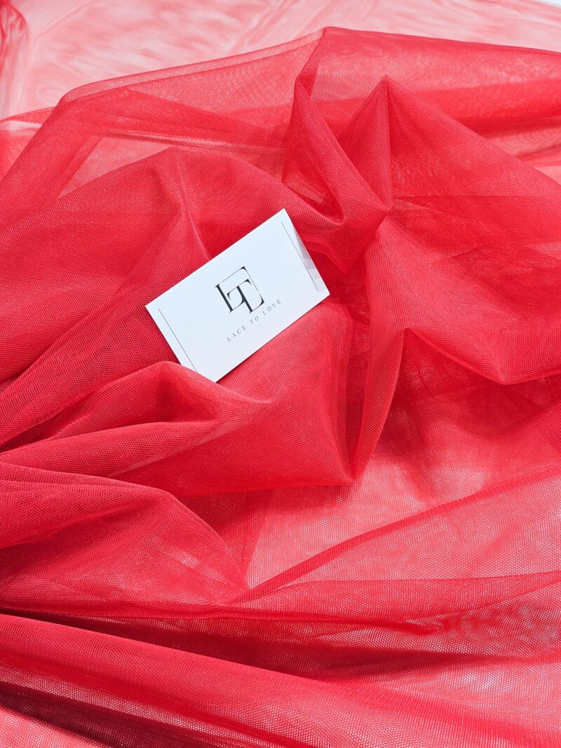 Red bridal tulle fabric online shop