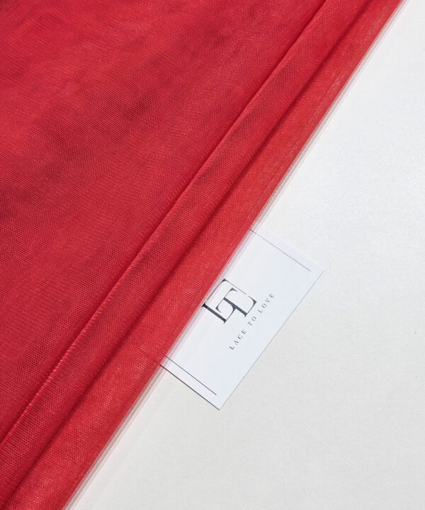 Red polyester lightweight tulle fabric