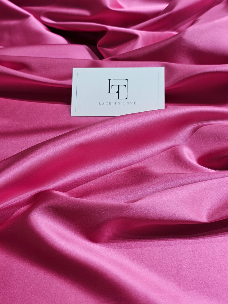 Pink quality satin fabric gown making