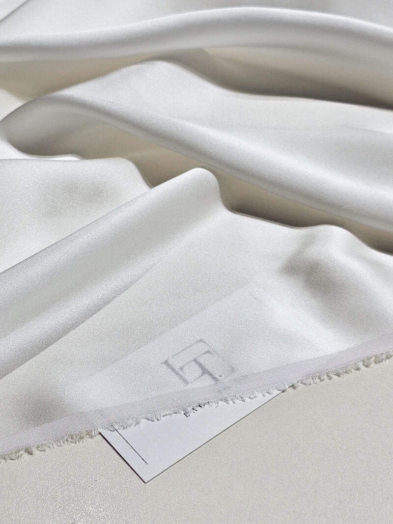 Italy silk satin fabric white bridal wedding gown