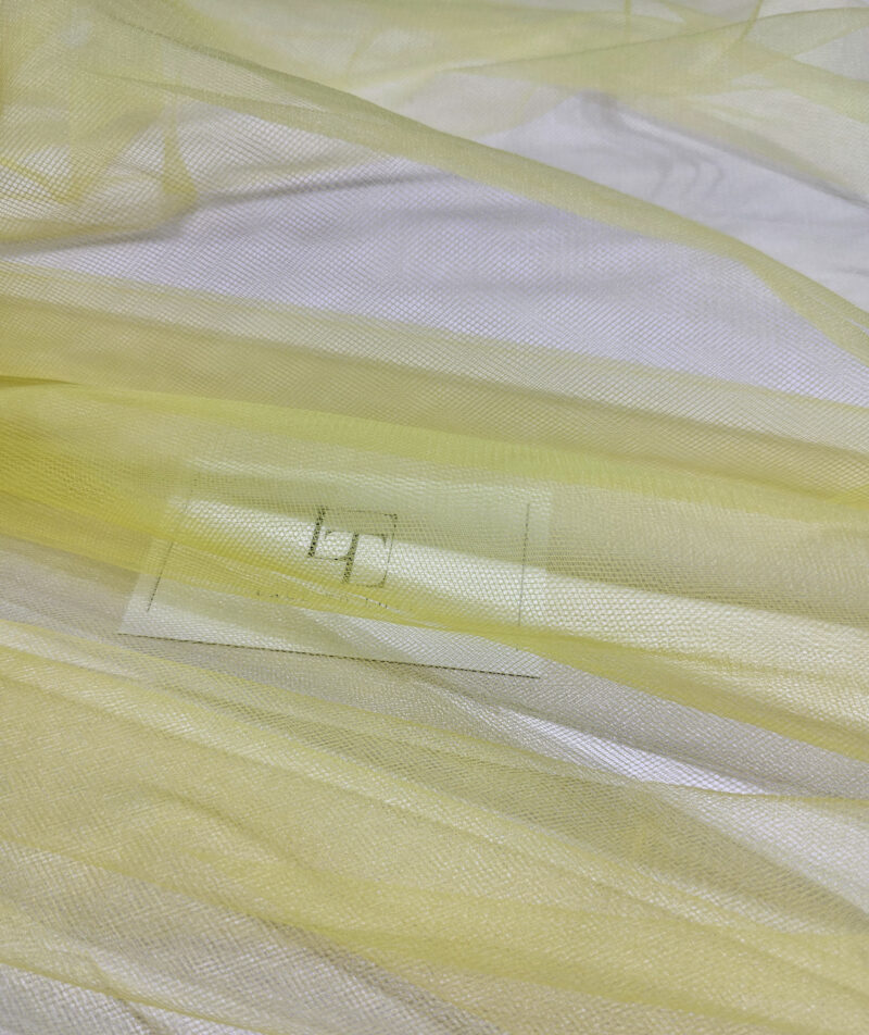 Yellow polyester lightweight tulle fabric