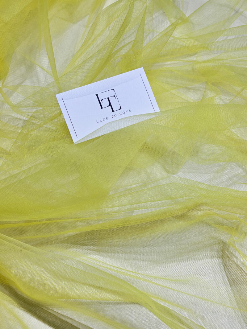 Yellow veil tulle fabric