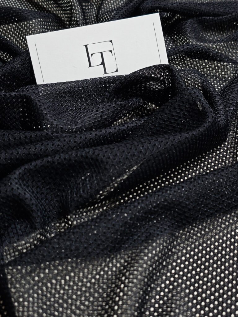 Black polyester fish net fabric