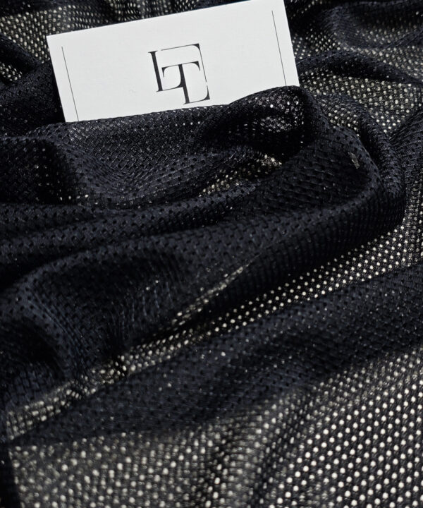 Black polyester fish net fabric