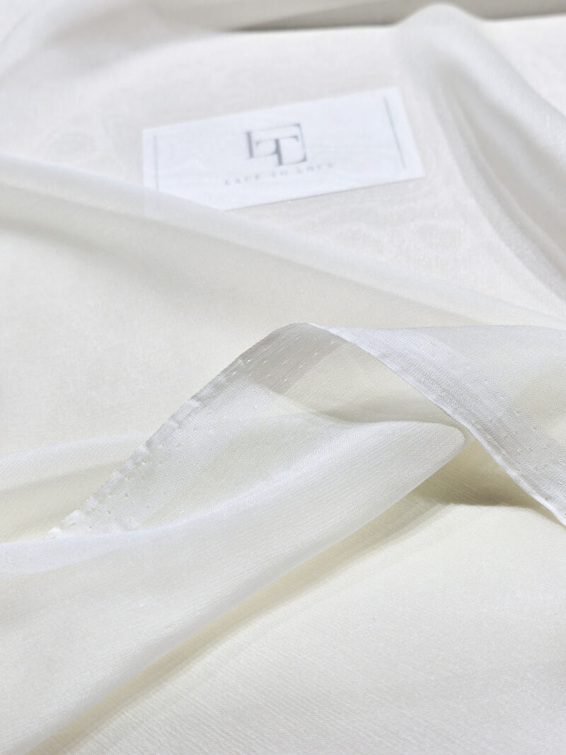 White delicate crepe chiffon fabric
