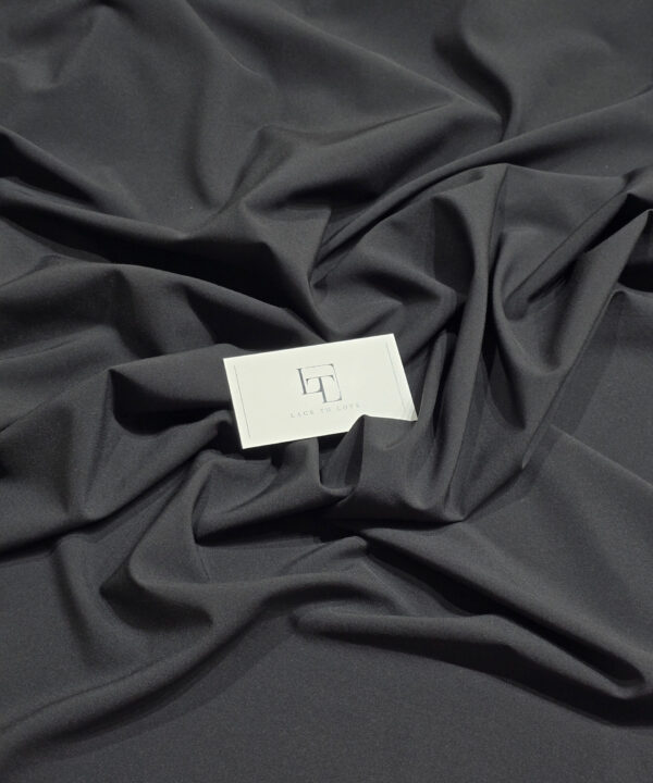 Matt stretch crepe chiffon black by the yard