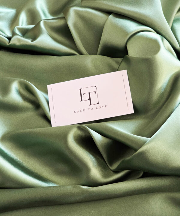 Pale green elastic bridal satin fabric