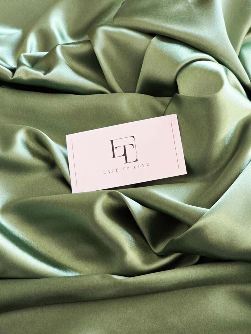 Pale green elastic bridal satin fabric