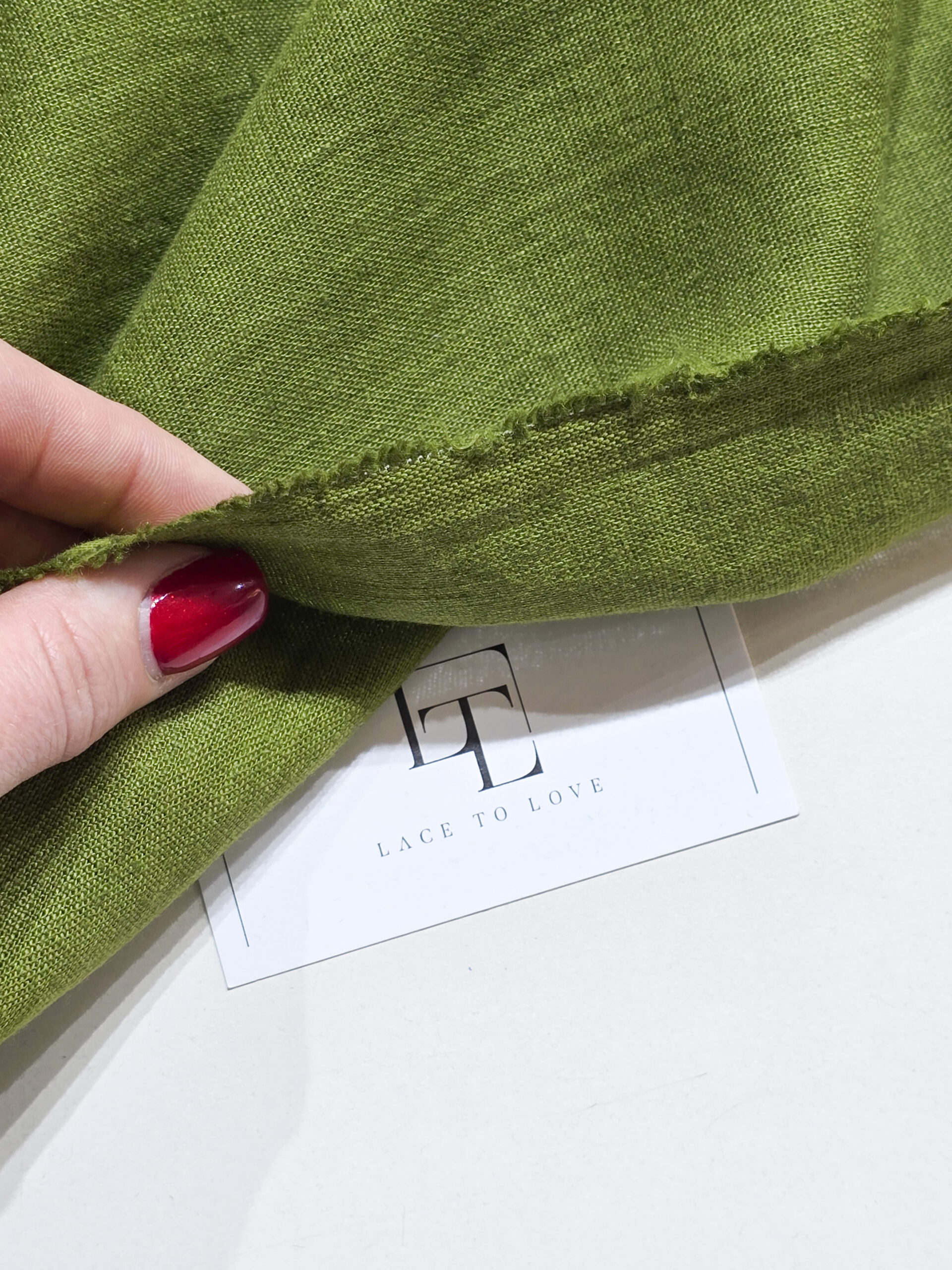 Green flax linen fabric for cover
