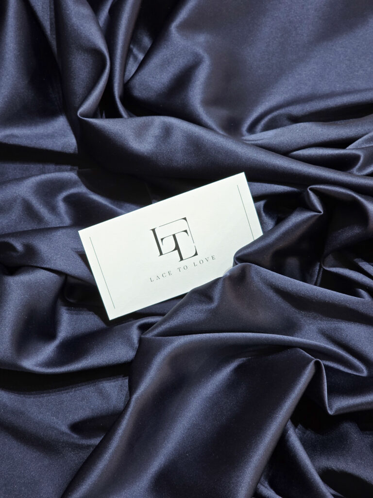Dark blue satin fabric for dresses gowns