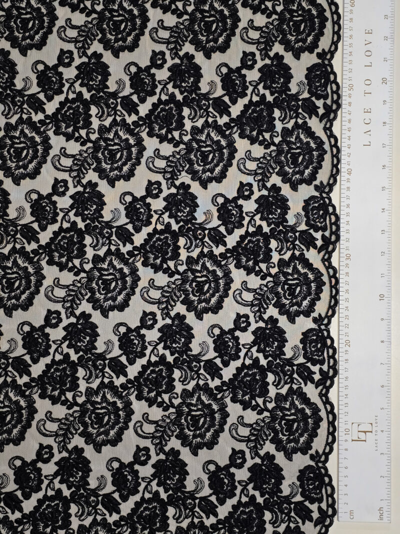 Black Guipure spanish lace fabric europe