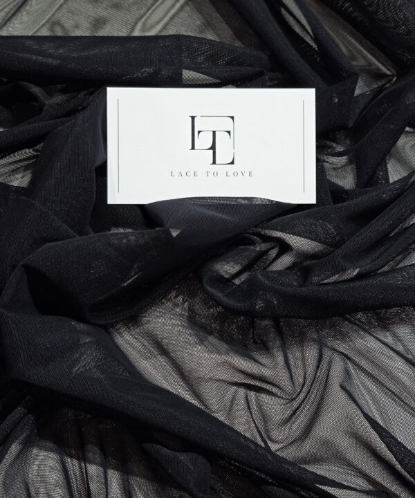 Black elastic lingerie garment tulle fabric