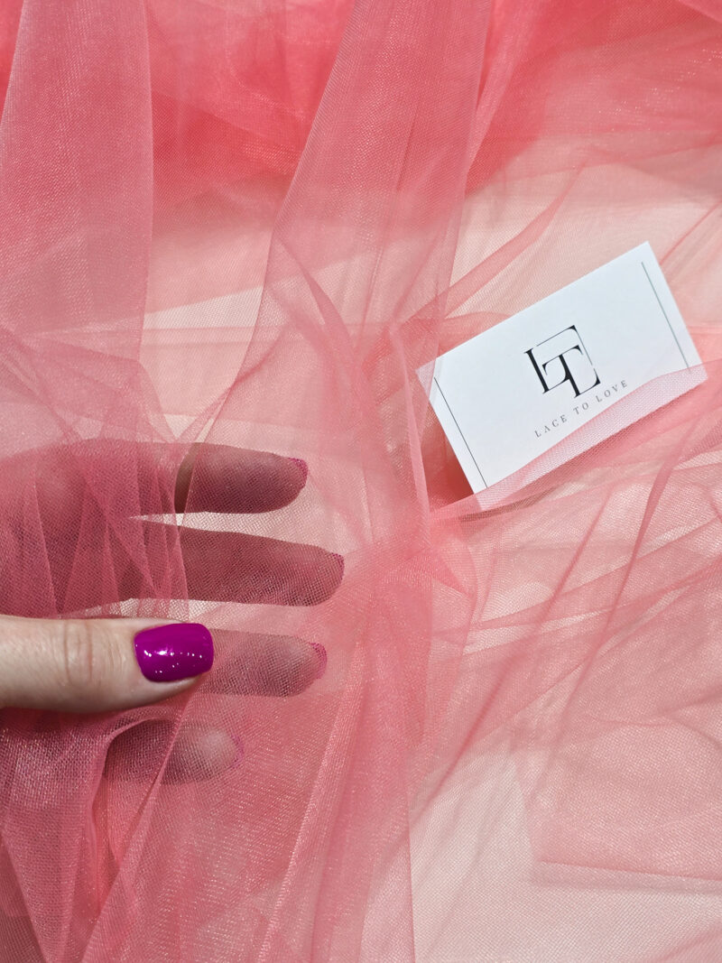 Salmon pink bridal tulle fabric online shop