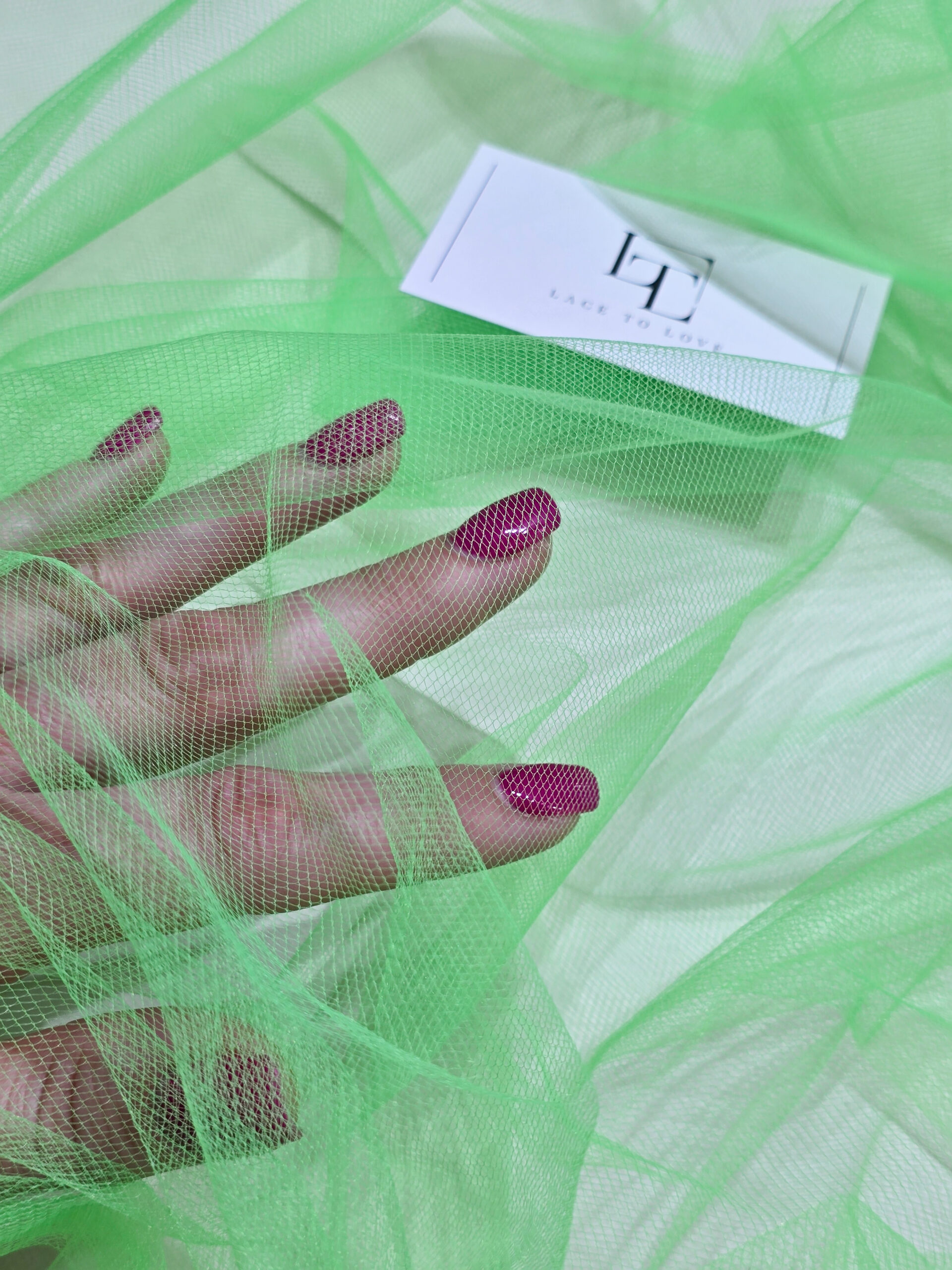 Salad green bridal tulle fabric