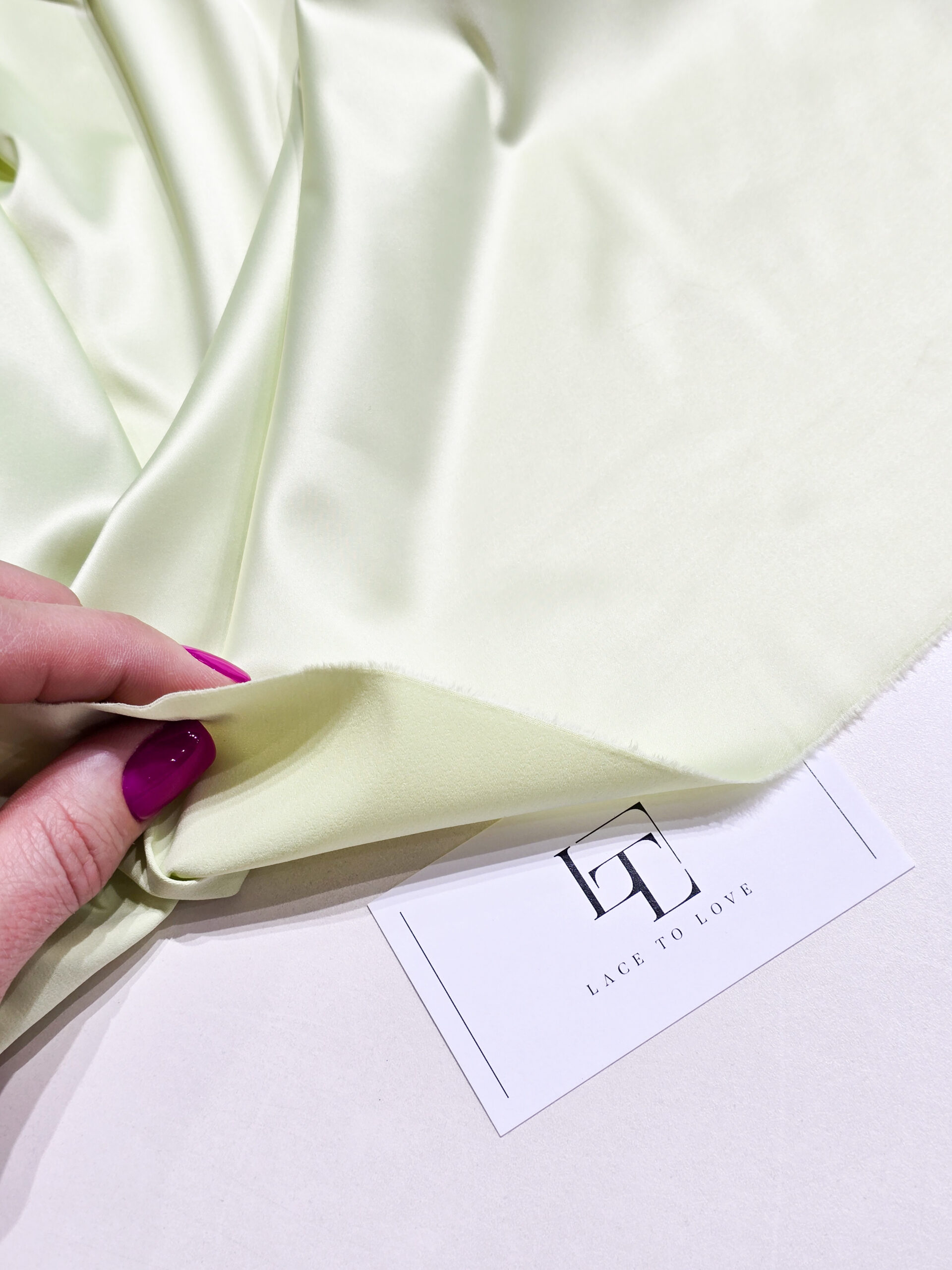 Mint green stretch wedding satin fabric