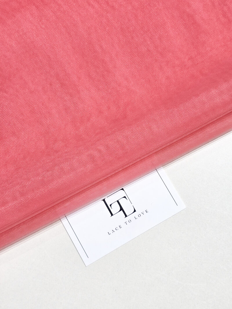 Dark salmon pink wedding tulle fabric buy online
