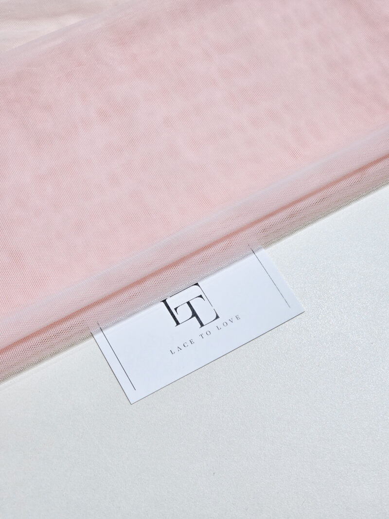 Blush pink polyester lightweight tulle fabric