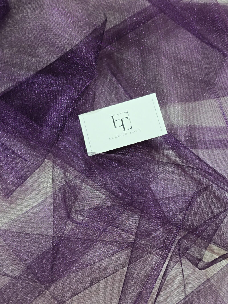 Purple medium stiff tulle fabric