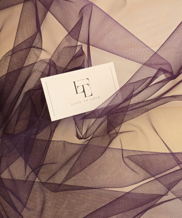 Dark lilac tulle fabric