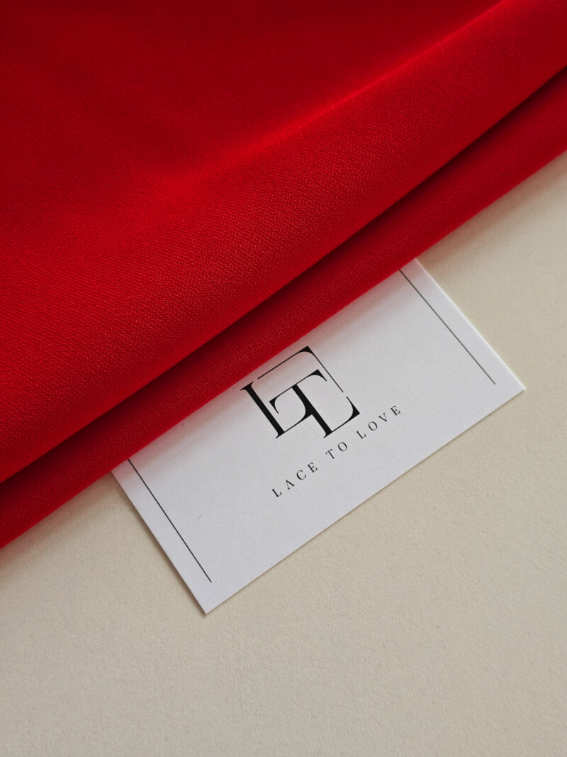 Red stretch crepe fabric