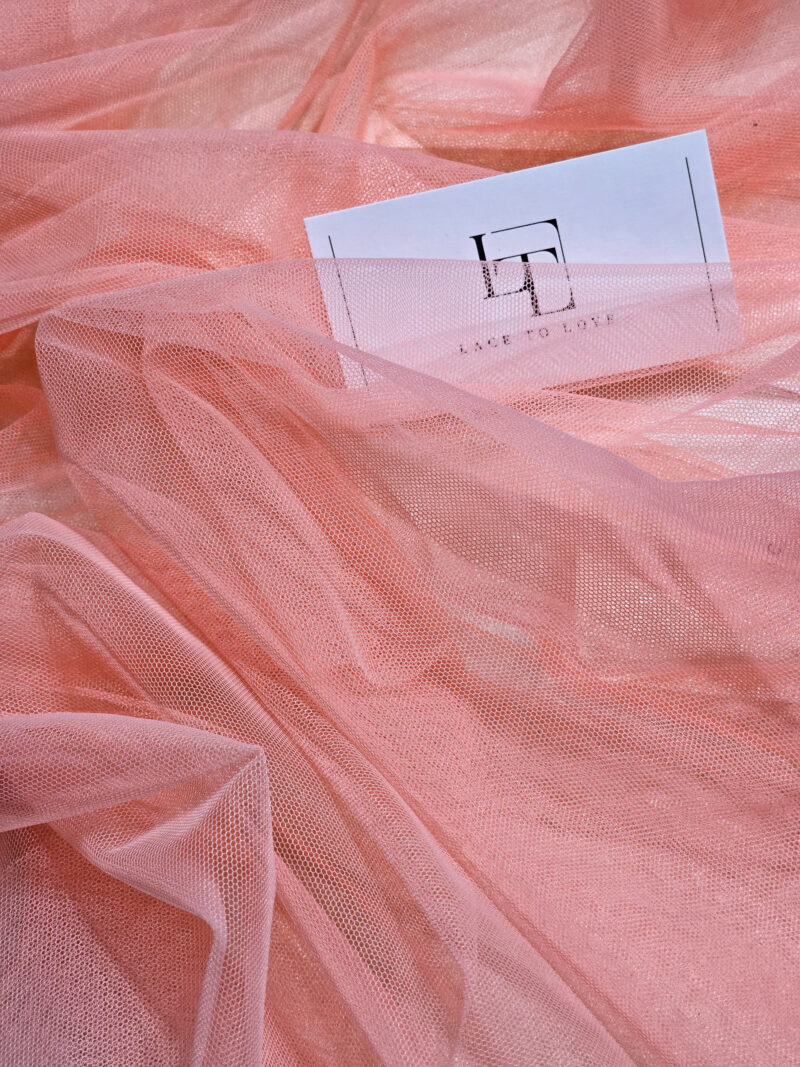 Pale pink veil tulle fabric