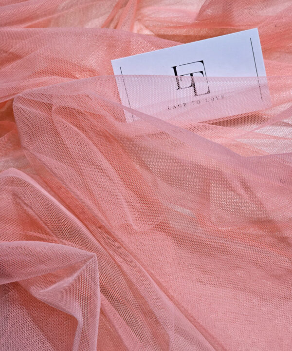 Pale pink veil tulle fabric