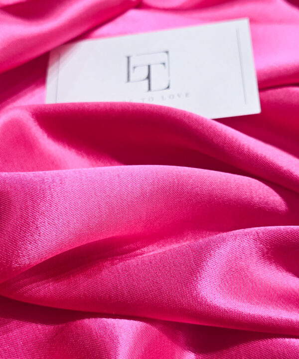Bright pink shiny dress rayon satin fabric online shop